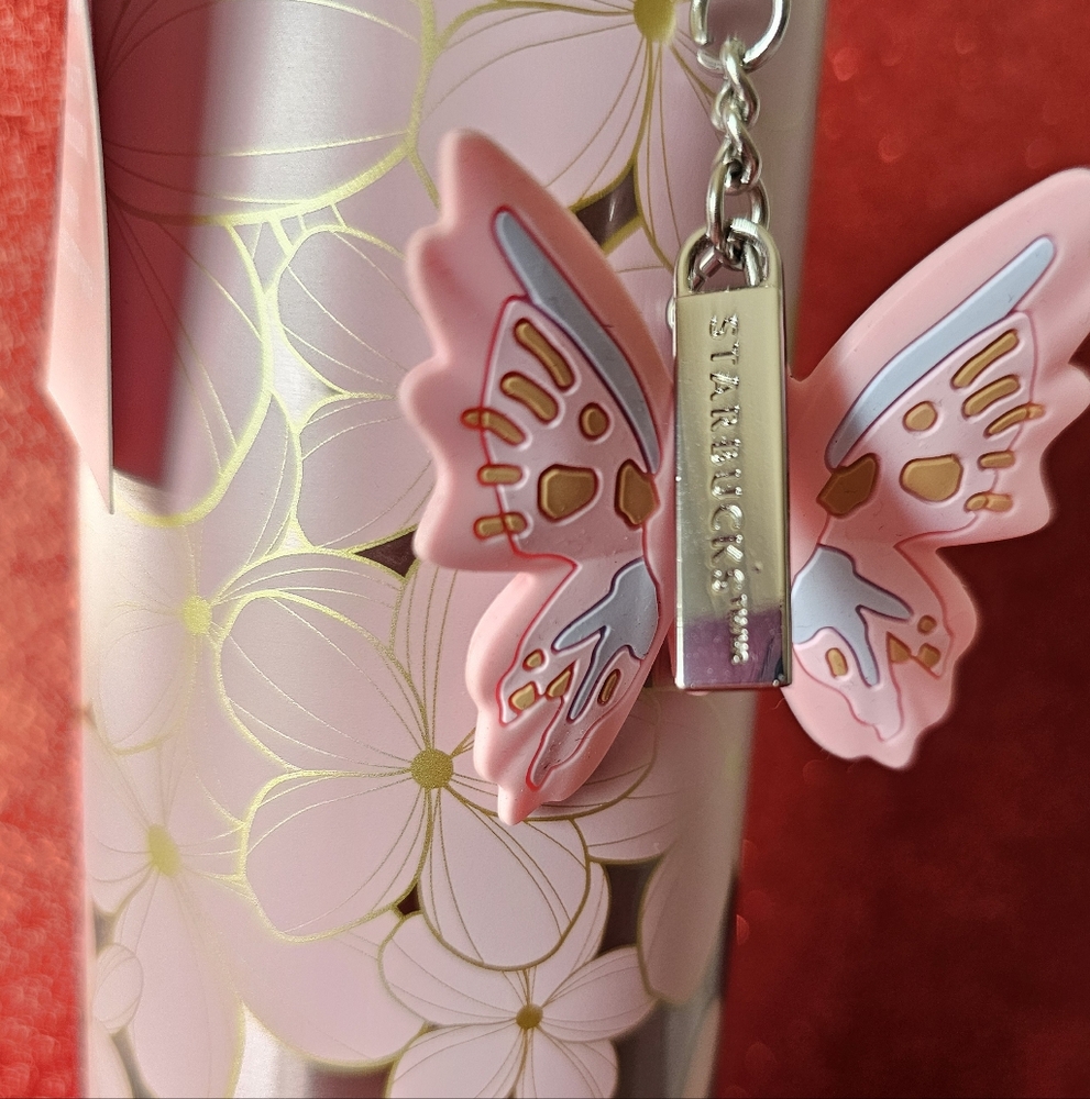 Starbucks stainless Japanese cherry blossom butterfly Sakura Flower tumbler New